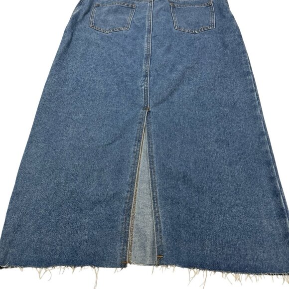 Sincerely Jules Y2K Dress Womens L Denim Strapless Cropped Wide Leg Smocked - Picture 5 of 14